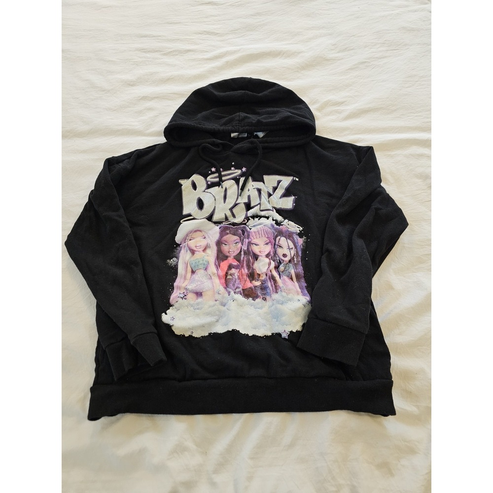 Bratz‎ Graphic Hoodie Black Pullover Front & Back Print Size M
